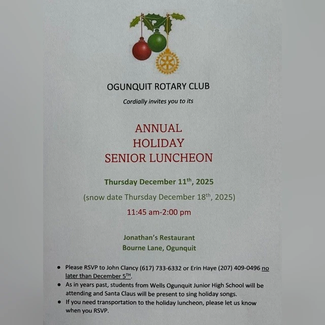 Ogunquit Rotary Club Holiday Senior Luncheon