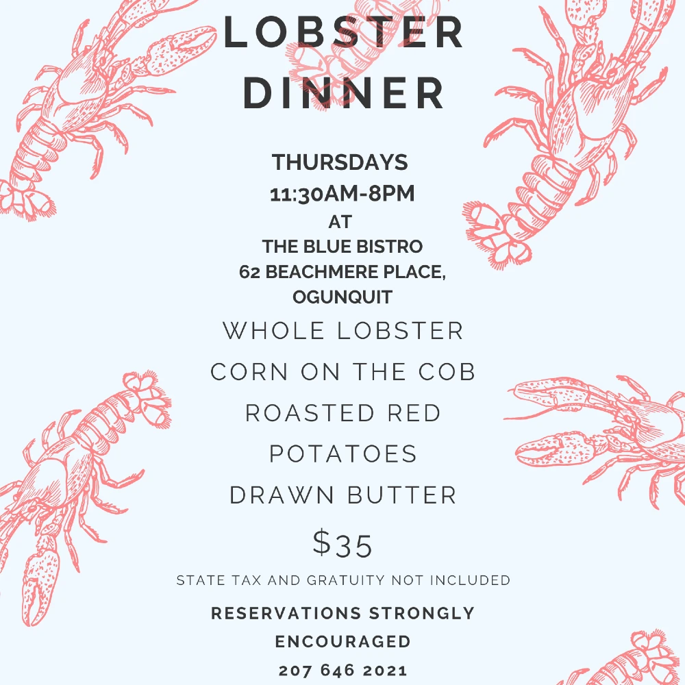 Lobster Dinner Special at The Blue Bistro